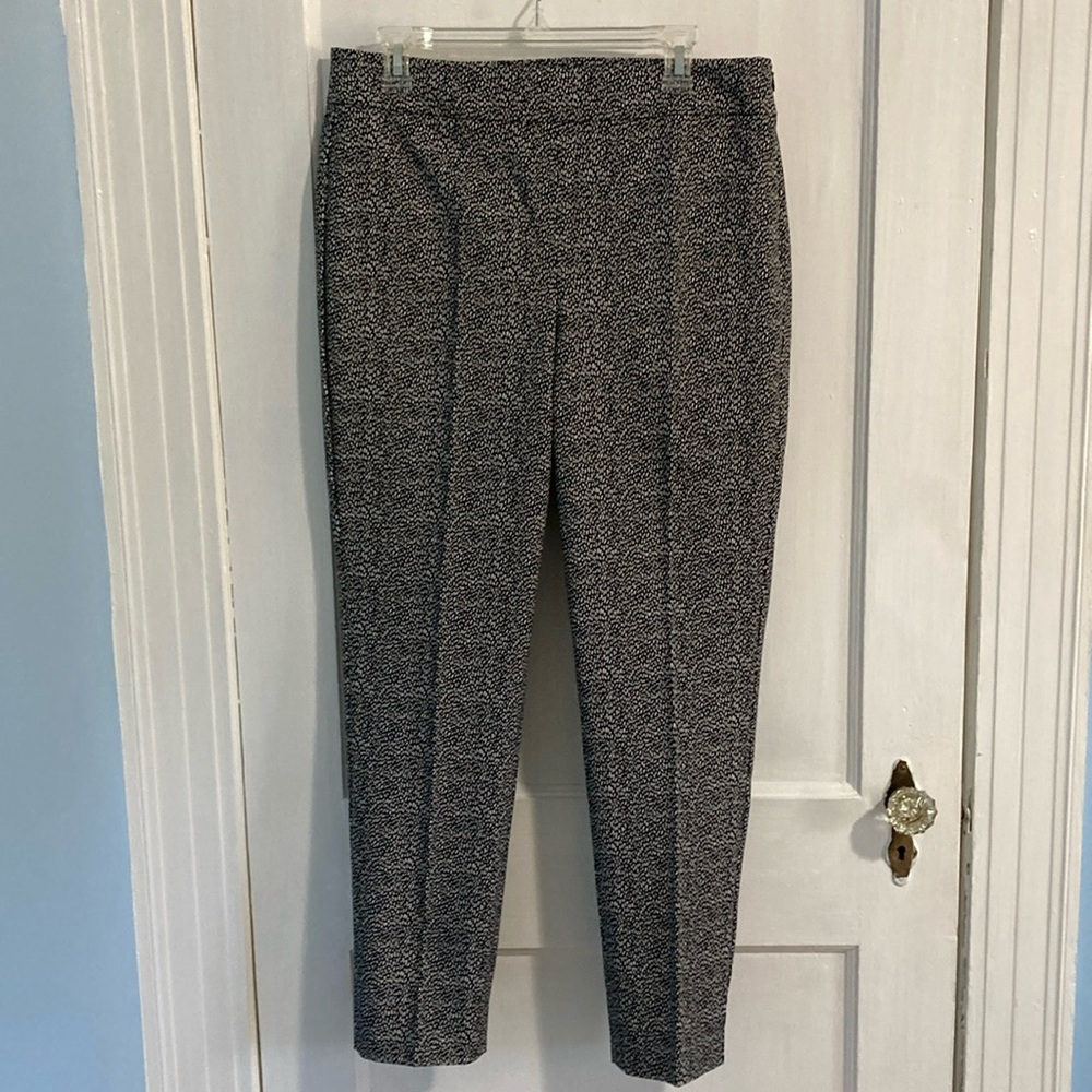 Talbots Chatham Ankle Women’s Pants Black & White Stretch Size 10